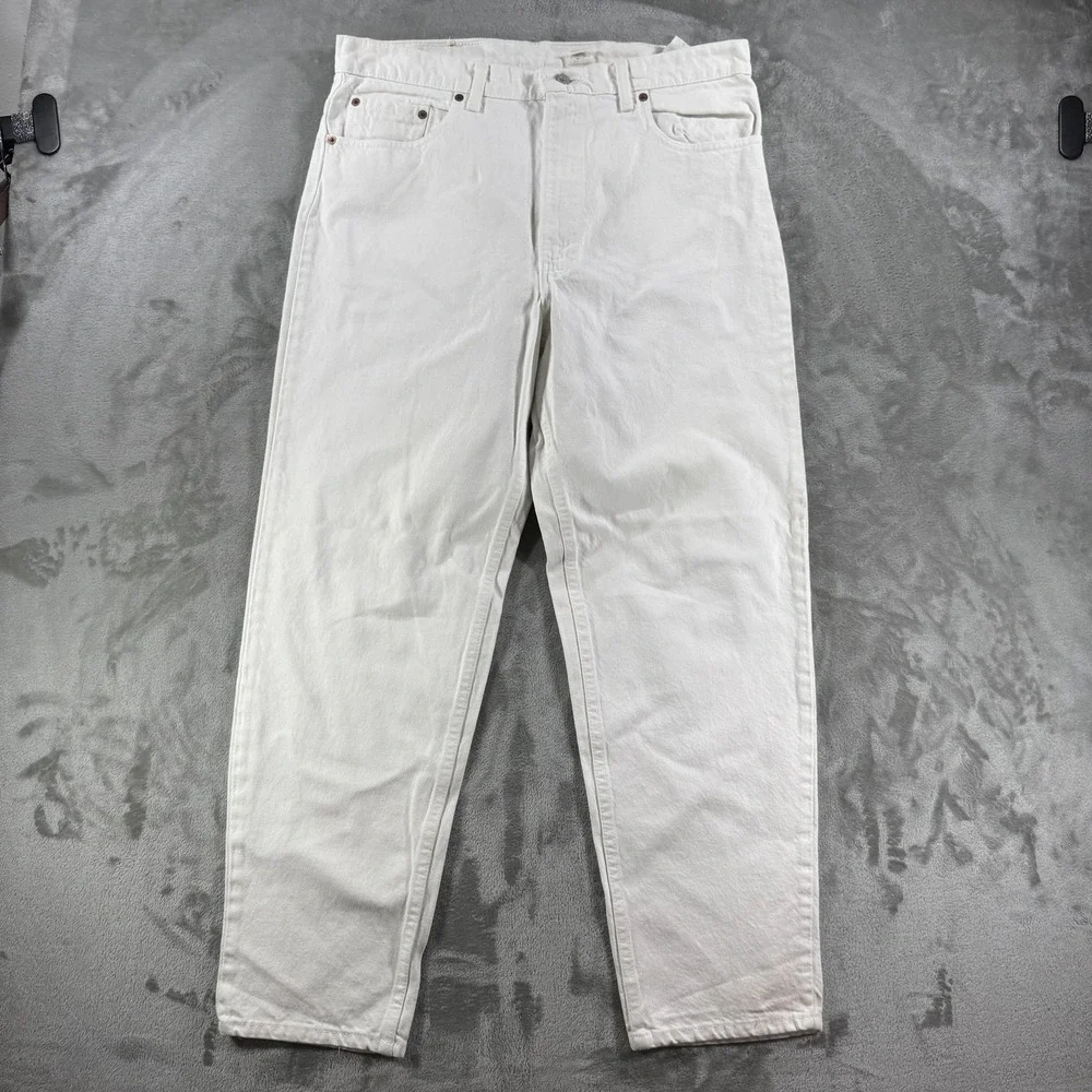 Vintage Levi's Jeans Mens 36x29 White Light Wash Regular Straight Denim USA